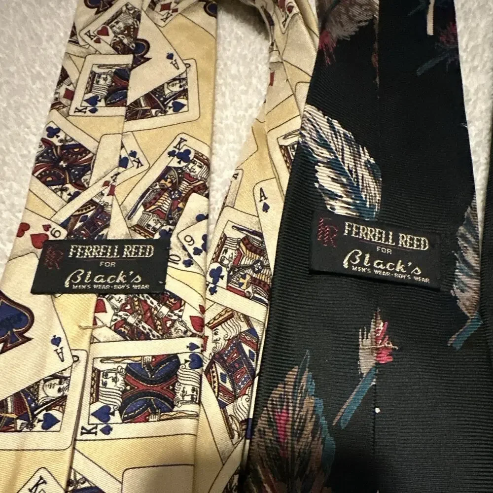 Ferrell-Reed for Black’s & Resilio Men’s 3 Pc 100% Silk Novelty Pointed Ties